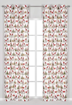 Mönstrad julgardin 2-pack