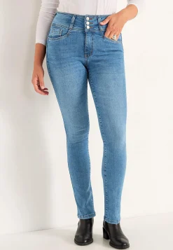 Raka jeans med hög midja