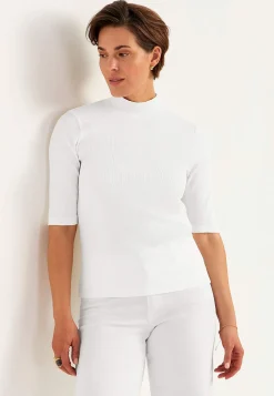 Ribbad topp med polokrage