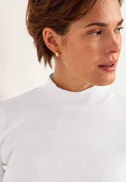 Ribbad topp med polokrage