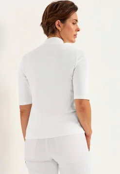 Ribbad topp med polokrage