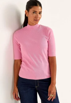 Ribbad topp med polokrage
