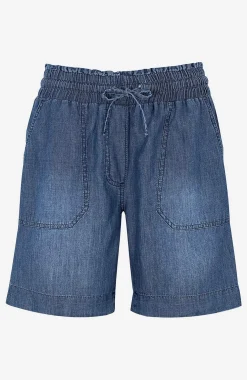 Shorts i tvättad denim