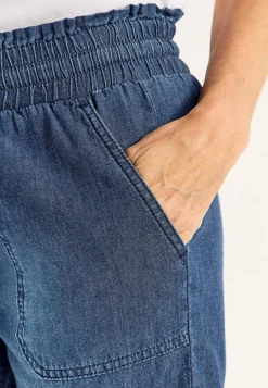 Shorts i tvättad denim