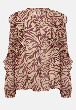 Skir blus med volanger