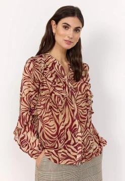 Skir blus med volanger