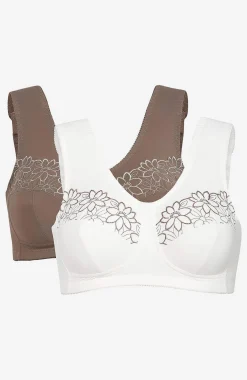 Soft-bh med broderi Lily 2-pack