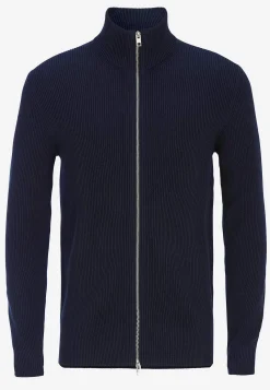 Stickad cardigan med dragkedja