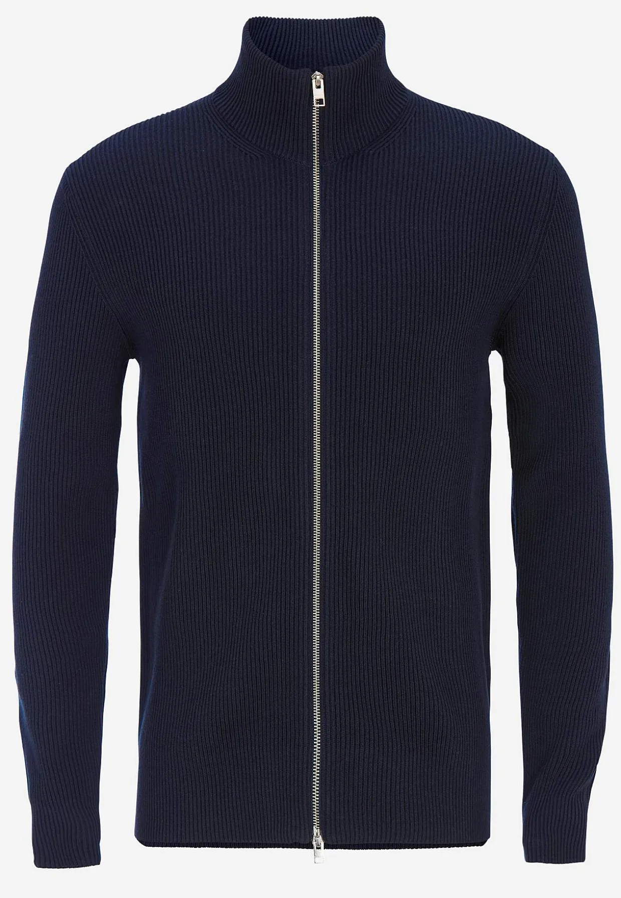 Stickad cardigan med dragkedja