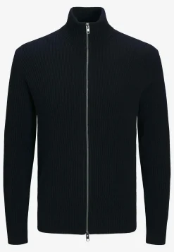 Stickad cardigan med dragkedja
