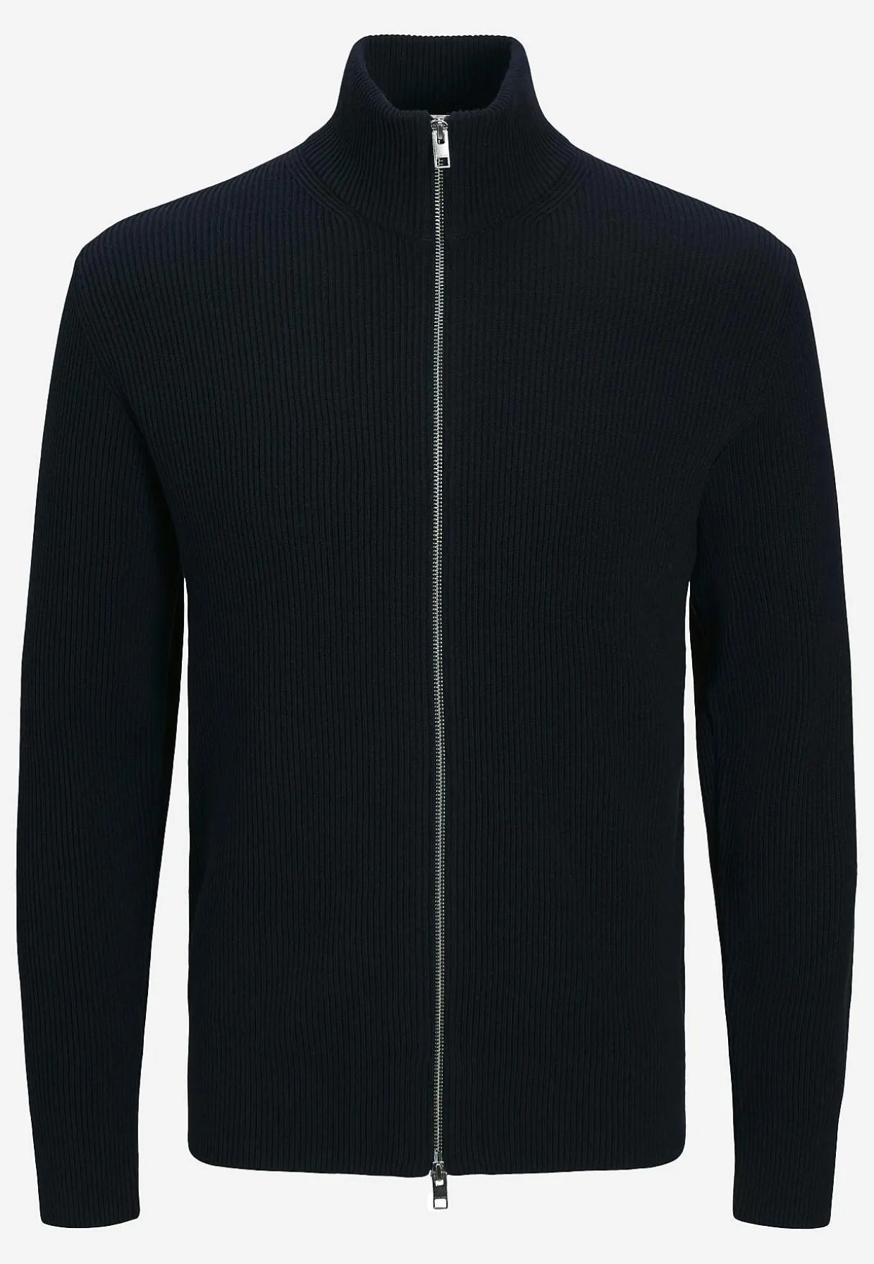 Stickad cardigan med dragkedja