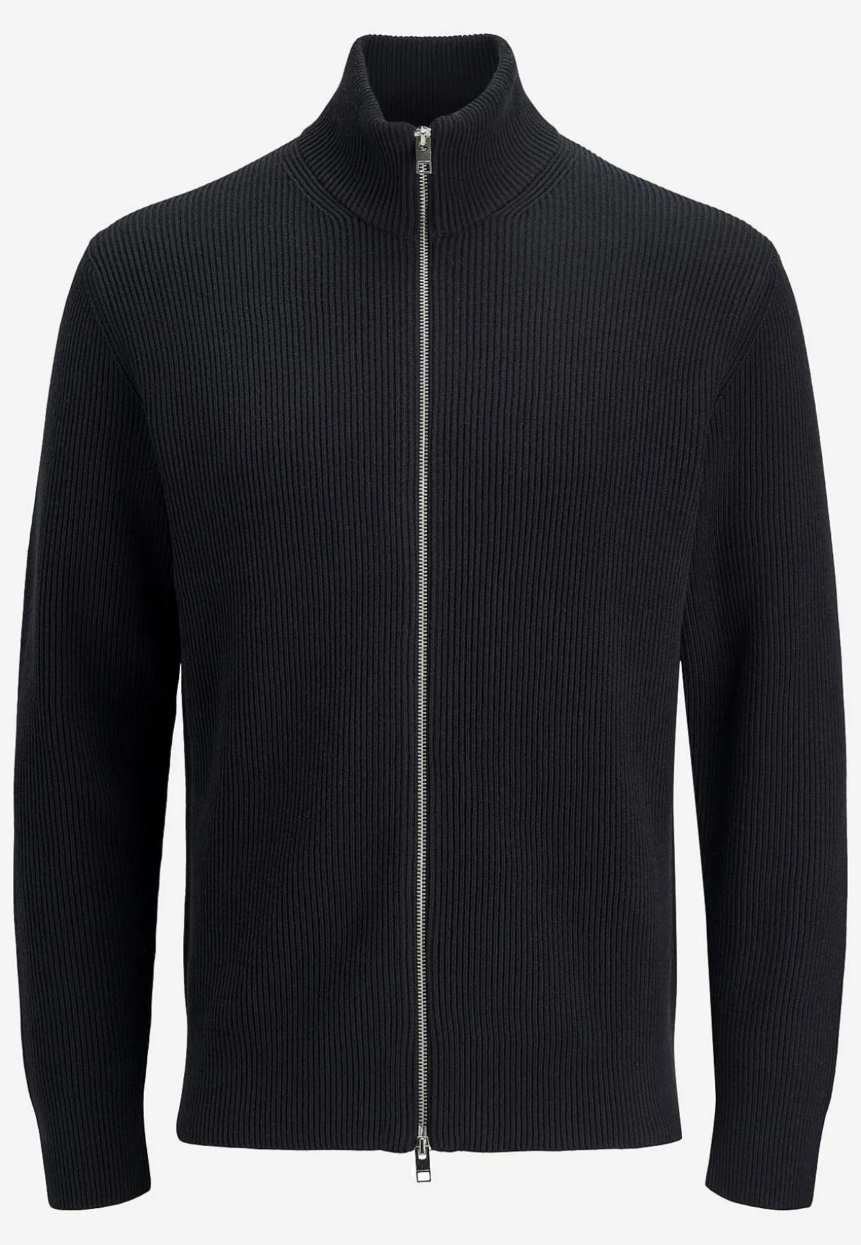 Stickad cardigan med dragkedja