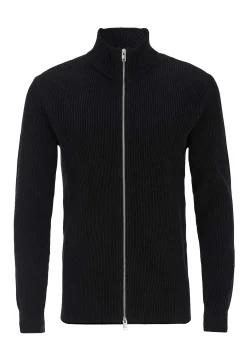 Stickad cardigan med dragkedja