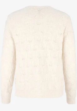 Stickad cardigan med hålmönster