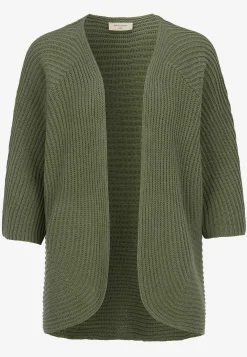 Stickad cardigan med trekvartsärm