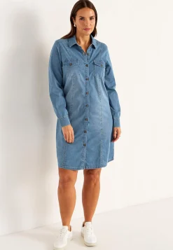 Stretchig jeansklänning