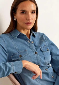 Stretchig jeansklänning