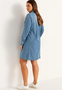 Stretchig jeansklänning