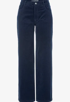 Stretchig manchesterbyxa med vida ben