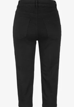 Stretchiga caprijeans med sytt pressveck