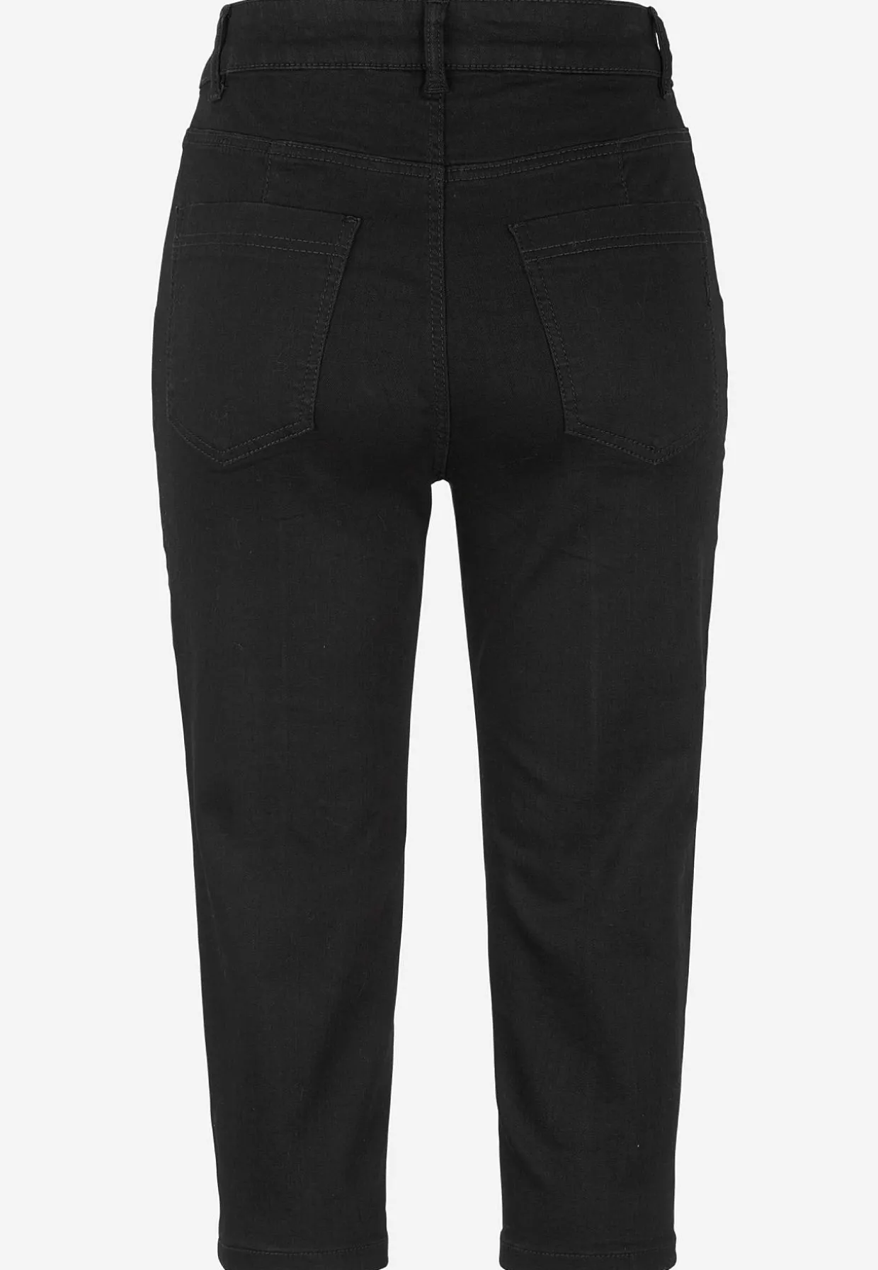 Stretchiga caprijeans med sytt pressveck