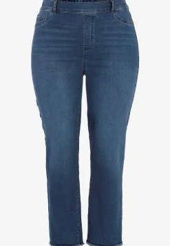 Stretchiga jeans med hög resårmidja
