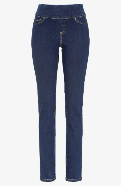 Stretchiga jeggings med hög resårmidja Elin