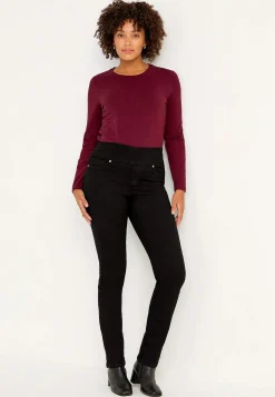 Stretchiga jeggings med hög resårmidja Elin