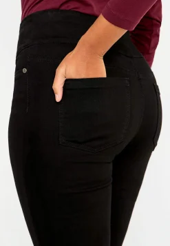 Stretchiga jeggings med hög resårmidja Elin
