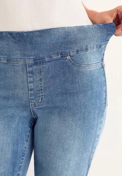 Stretchiga jeggings med hög resårmidja Elin