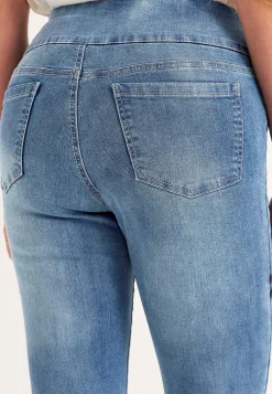 Stretchiga jeggings med hög resårmidja Elin