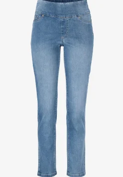 Stretchiga jeggings med hög resårmidja Elin