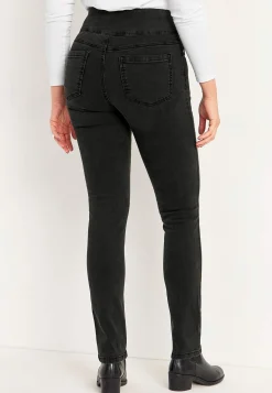 Stretchiga jeggings med hög resårmidja Elin