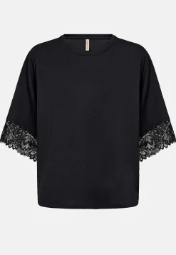 Supermjuk trikåtopp med spets