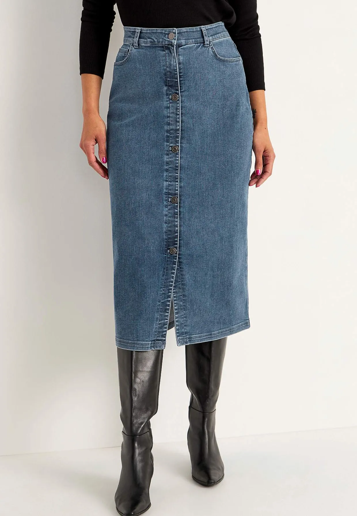Superstretchig jeanskjol Sara