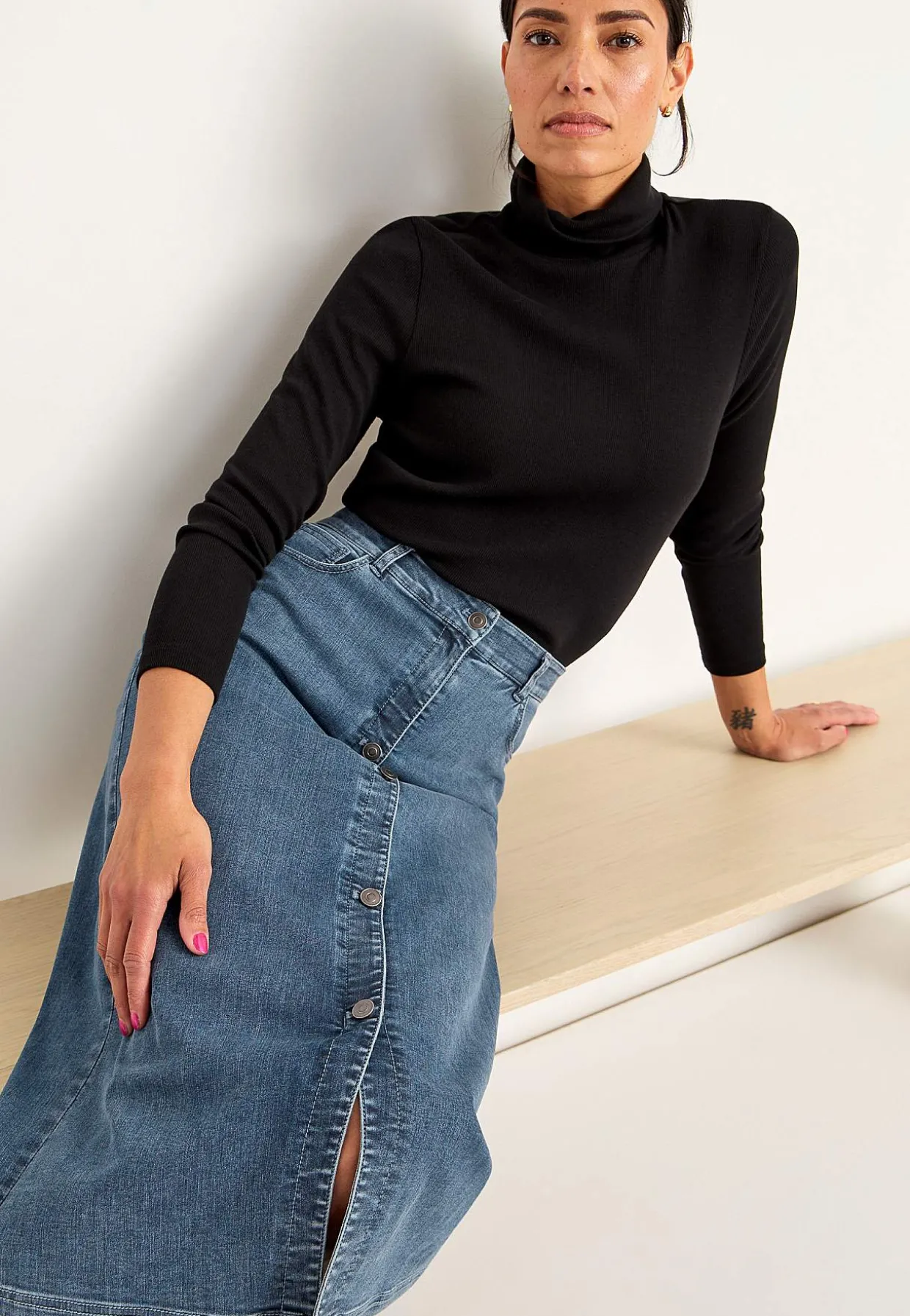 Superstretchig jeanskjol Sara