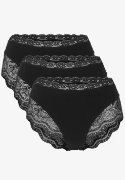 Trosa i bomull med spetskant 3-pack