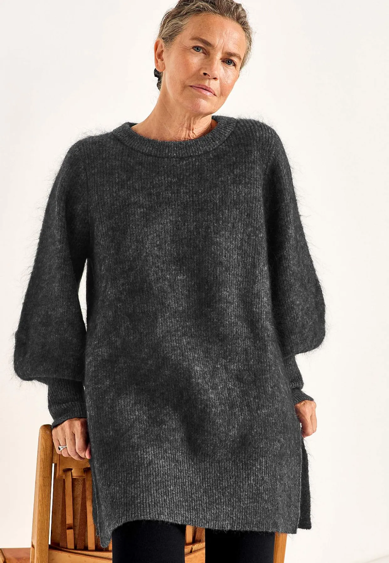 Tunika Premium i mohair- och ullblandning
