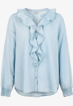 Volangblus i denim