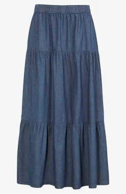 Volangkjol i denim