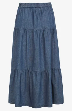 Volangkjol i denim