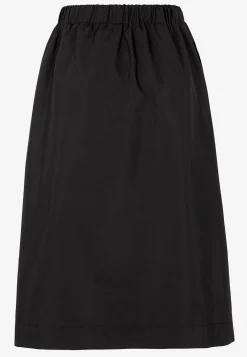 Vävd poplinkjol med fickor