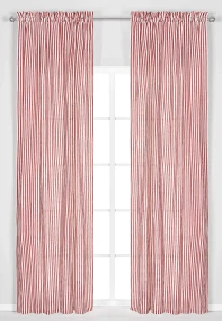 Vävda, randiga gardinlängder 2-pack