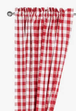 Vävda, rutiga gardinlängder 2-pack