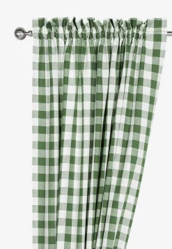 Vävda, rutiga gardinlängder 2-pack